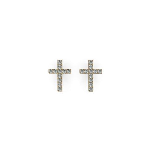 béni | Or Vermeil | Boucles d'oreilles croix diamant CZ